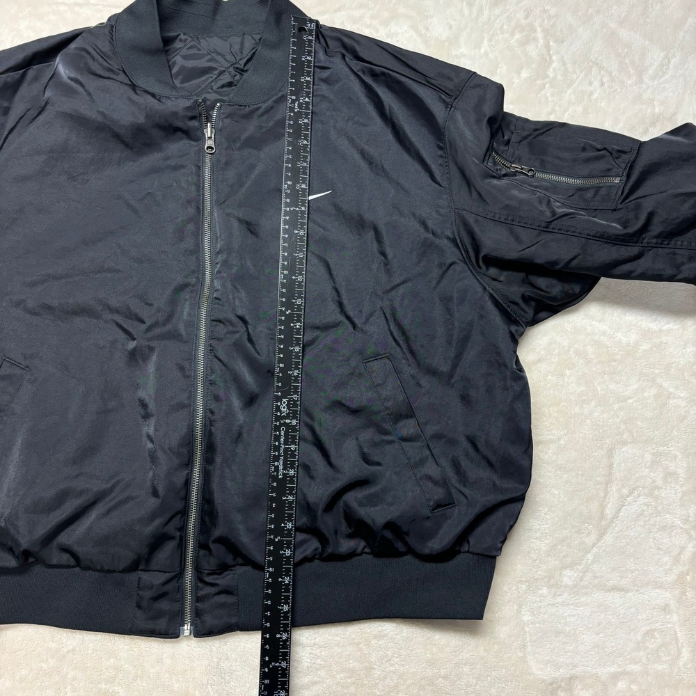 Nike Womens Reversible Varsity Bomber Jacket Size 1X Black Quilted FB3206-010 - Picture 14 of 15